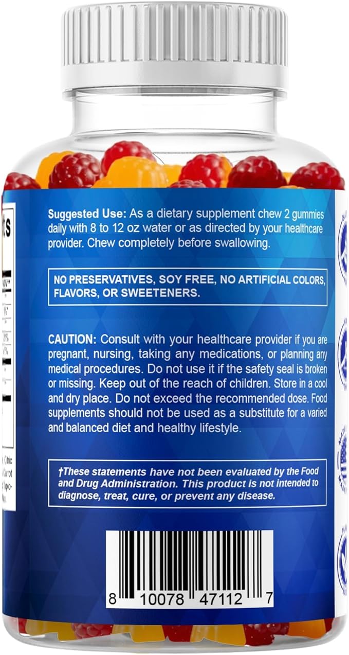 Vitamatic Probiotic Sugar Free Gummies for Men and Women – 5 Billion CFUs Digestive, Immune & Gut Health Support – Gluten Free