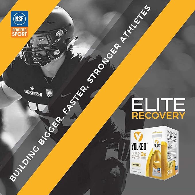 YOLKED - NSF-Certified Muscle Building Supplement - Help Increase Lean Muscle, Reduce Muscle Loss, and Improve Recovery with Fortetropin, 30 Servings