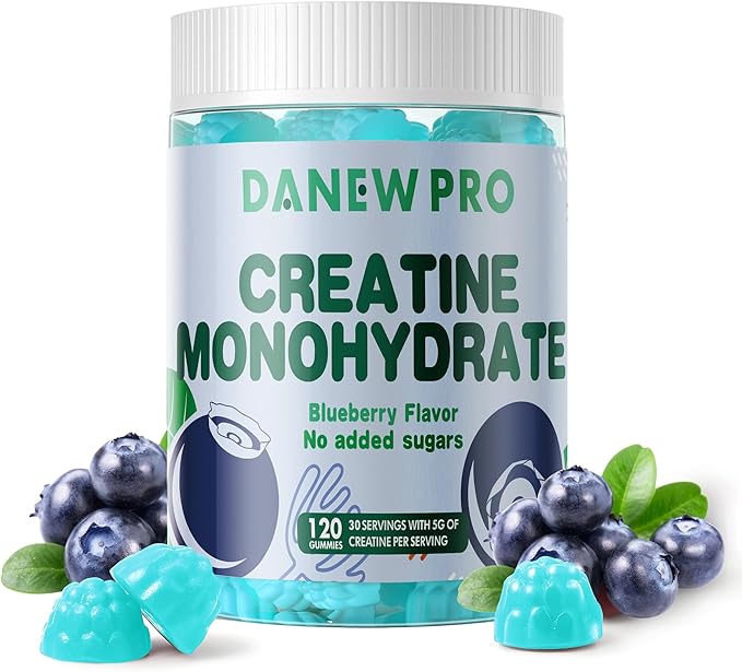 NSF Certified Creatine Gummy 5g.Creatine Monohydrate Gummies for Men & Women, Creatine Monohydrate for Muscle Strength, Muscle Builder, Energy Boost, Pre-Workout Supplement(120 Count)-Blueberry Flavor