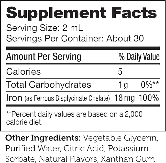 Zahler's Iron Drops, Liquid Iron Concentrate, Gentle and Non-Constipating Iron Formula, 2 Fl OZ.