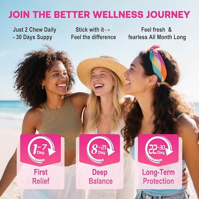Feminine Balance Gummies for Women, Premium Ph Balance Gummies with Probiotic for Vaginal Flora Balance, Immune Support Supplement, Gluten-Free, Strawberry Flavor with Liquid Filled, 60 Count