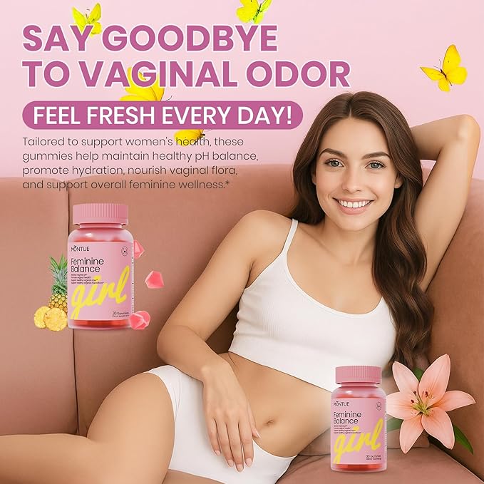 Premium Diamond Feminine Balance Gummies-pH Balance with Prebiotics & Lactobacillus Probiotic Blend&Hawaiian Pineapple Immune Support,Vegan& Non-GMO(30 Gummies)