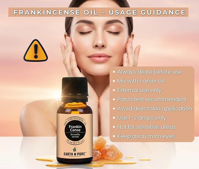 Earth N Pure Frankincense Essential Oil Steam Distilled, Undiluted, Natural and Therapeutic Grade 10 ml