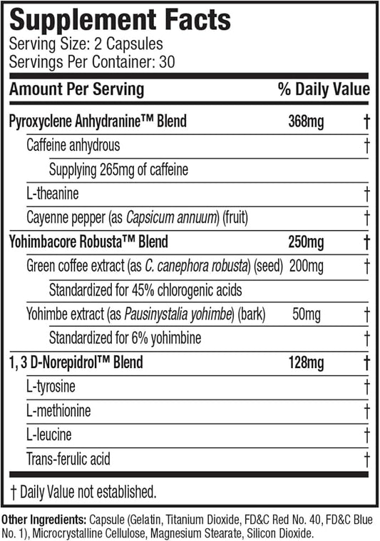 Hydroxycut Hardcore - 60 Rapid-Release Capsules - Thermogenic Calorie Burn, Extreme Energy + Focus, Maximum Intensity - for Women & Men