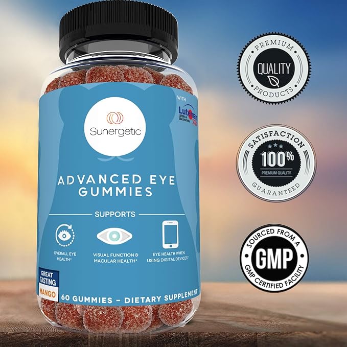 Premium Eye Support Gummies–Lutein Gummies with Zeaxanthin Supports Overall Eye Health, Vision & Macular Health–Clinically Studied Lutein & Zeaxanthin Gummies with Lutemax 2020-60 Eye Gummies