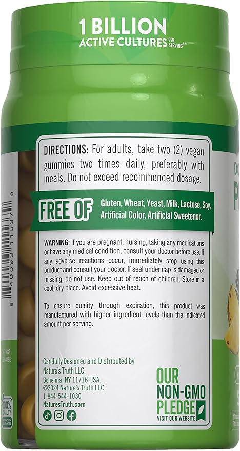 Nature's Truth Probiotic Gummies for Adults | 50 Count | Vegan, Non-GMO & Gluten Free Digestive Health Supplement