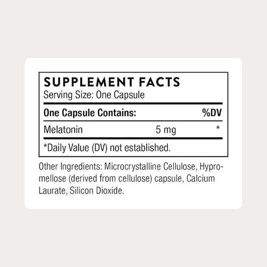 THORNE - Melaton-5-5 mg Melatonin Supplement - Supports Normal Circadian Rhythms, Restful Sleep & Relaxation* - Third-Party Certified - Gluten, Dairy & Soy-Free - 60 Capsules