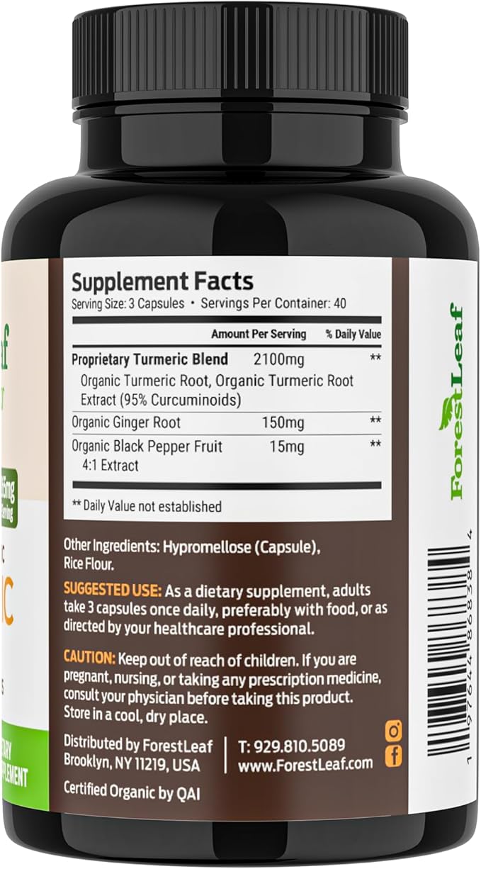 Turmeric Supplement Extra Strength 2265mg - Turmeric Curcumin Supplement w/BioPerine Black Pepper - Tumeric and Ginger Supplements, 95% Curcuminoids, Supports Immune & Joint Health, 120 Caps