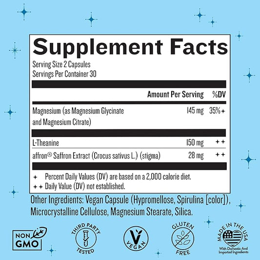 Legendairy Milk Miss Bliss™ Stress Support for Women – Stress Relief Supplement with affron® Saffron, Magnesium Glycinate + Citrate & L-Theanine – Calm & Mood Balance, Non-Drowsy, 60 Vegan Capsules