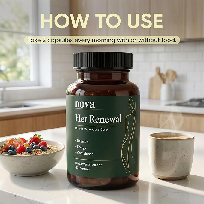 NOVA Menopause Supplements for Women, Menopouse Reliet & Uttaility, Comfort & Daily Well-Being, 60 Count (A)