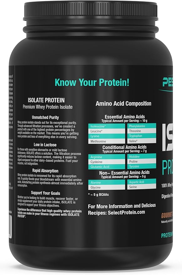 PEScience Isolate Whey Protein Powder, Gourmet Chocolate, 27 Servings, 100% Whey Protein Isolate, Low Carb, Fast Absorbing Post Workout Shake for Men and Women
