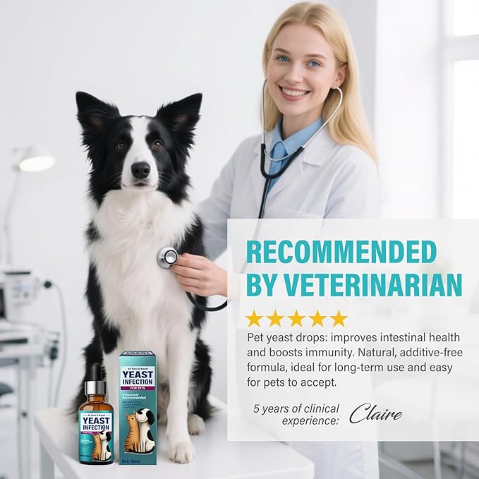 Yeast Infection Treatment for Dogs, Dog Ear Infection Treatment, Prevention & Treatment of Skin & Ear Tract Infections - for Dogs & Cats, 2Fl Oz