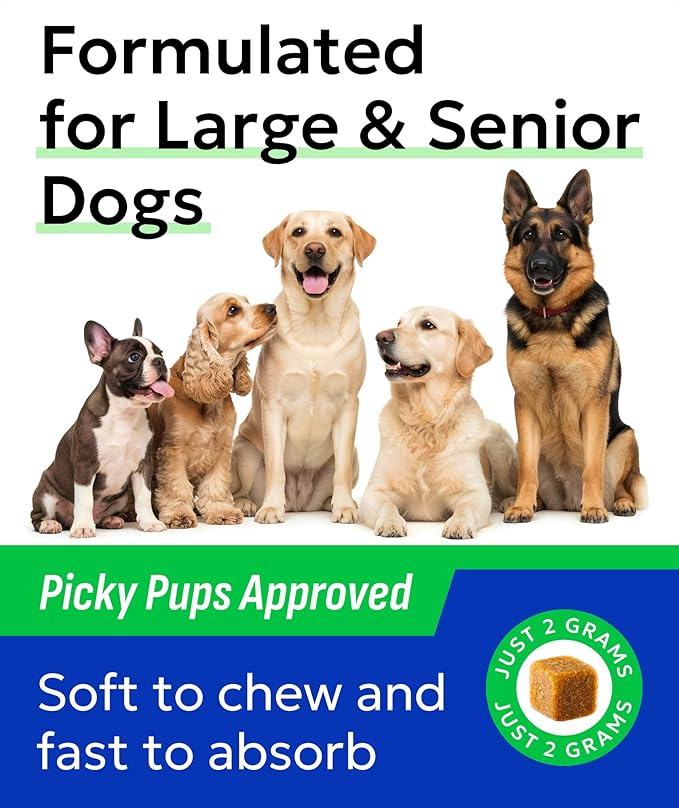 BARK&SPARK Senior Advanced Glucosamine Chondroitin for Dogs - Hip Joint Pain Relief - Old Dog Joint Chews Large & Small Breed - Hip Joint Chews Joint Health Care Treats - 240Ct