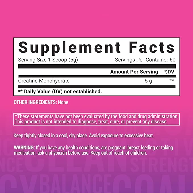 AminoLean Creatine for Women and Men, Pure Micronized Creatine Monohydrate Powder Supplement for Muscle Toning, Mood Support, Energy Boost, and Brain Health, 300g