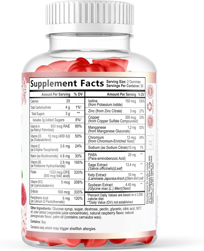 Menopause Supplements for Women Gummies - Complete Natural Mild Hot Flashes & Night Sweats Support, 16 in 1 Multi-Benefit Female Menopause Relief Gummy, Support for Balance & Energy - 60 Gummies