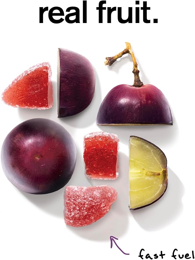 Skratch Labs Energy Chews | Gummies for Running, Cycling & Endurance Quick Carbs for Athletes, Easy to Digest, Real Fruit | Gel Alternative for Long Runs & Rides | Grape 10 Pack | Gluten Free, Vegan