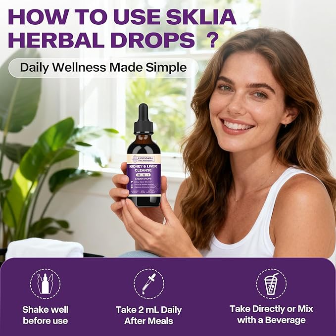 30-in-1 Kidney and Liver Cleanse Detox & Repair Drops with Cranberry Extract, Milk Thistle & Chanca Piedra, Vegan Kidney Support Supplement for Urinary Tract & Liver Support | Blueberry Flavor, 2P