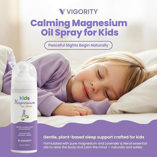 Kids Magnesium Sleep Spray with Lavender & Neroli – Calming Bedtime Mist for Legs, Feet & Body - Gentle Magnesium Oil Spray for Kids - Aromatherapy Pillow & Room Spray for Relaxation & Comfort