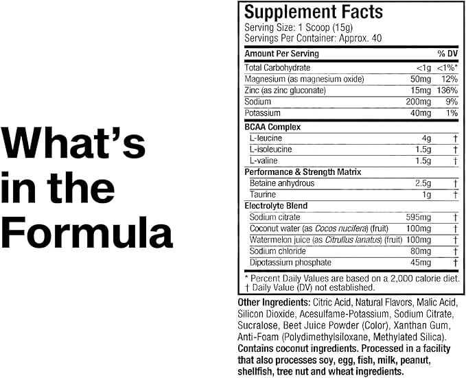 MuscleTech | BCAA Amino Acids + Electrolyte Powder | 7g of BCAAs + Electrolytes Support | Build Lean Muscle & Boost Endurance | Strawberry Watermelon | 593 grams | 40 servings