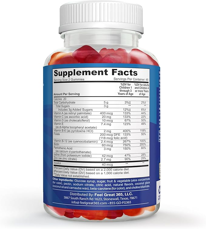 Feel Great Kids Multivitamin Gummies | Citrus & Strawberry Flavored Vitamins for Kids | Multivitamin Gummies with Vitamin D for Bone, Muscle & Immune Support | Chewable Vitamins | 45-Day Supply