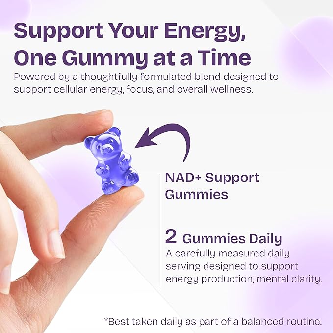 NAD Supplements for Women with Resveratrol, 1000mg Liposomal Nicotinamide Riboside with Quercetin, NMN Supplement Alternative Supports Cellular Energy & Repair, 120 NAD Gummies for Brain Boost