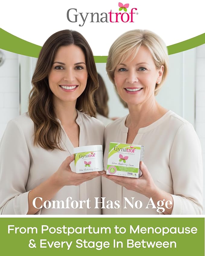 Gynatrof Vulvar Moisturizing Cream for Dryness, Itching, Irritation, Redness Due to Menopause, Childbirth, Breastfeeding, Low Estrogen - Lightweight Hydrating Formula for Sensitive Skin, 2 oz