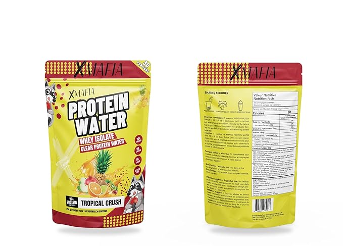 XMafia - Clear Whey Protein Isolate Powder – 20g Protein + Collagen Peptides, 30 Servings, Zero Sugar, Refreshing Light Protein Drink Water, Whey Powder Protein Shake, Lactose Free – Tropical