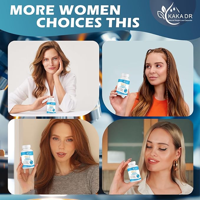 GLP-1 Supplement Weight Loss Pills for Women, Appetite Suppressant for Women and Men, Metabolism Booster, 3rd Party Tested Supplement, Made from a Variety of Natural Ingredients - 60 Pills