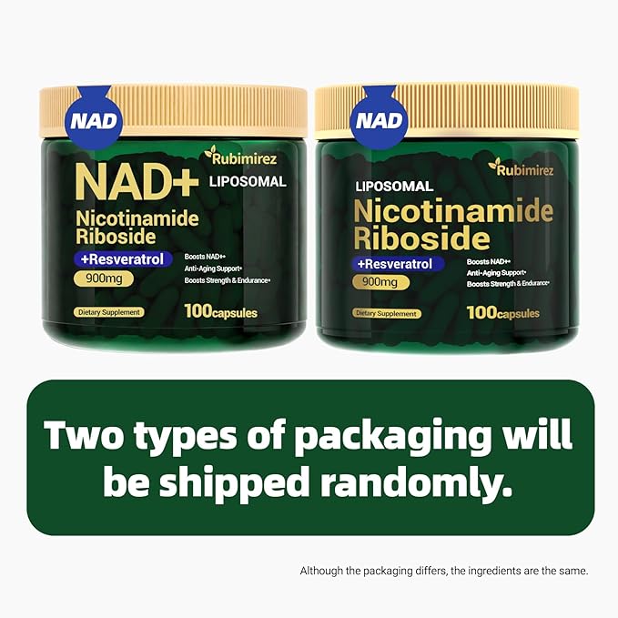 NAD+ Supplement with, Nicotinamide Riboside & Resveratrol 900mg – Anti-Aging Support for Women & Men, NMN Alternative, Vegan Non-GMO - 100 Capsules, 2 Pack