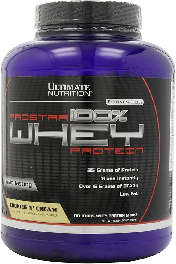 Ultimate Nutrition PROSTAR 100% Whey Protein Powder - Low Carb, Keto Friendly - 80 Servings, Cookies N Cream, 5.28 Pounds