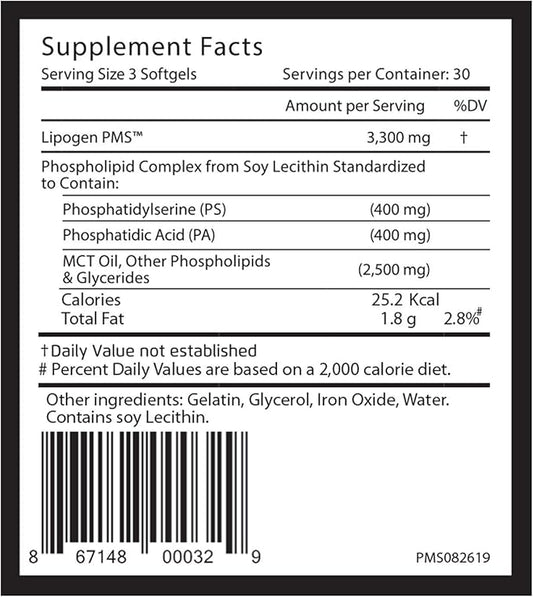 PMS Relief | Positive Vitamins Impact on PMS, Mood, Stress & Hormone Balance | Phosphatidylserine and Phosphatidic Acid | PMS Support Supplement: 90 softgels, 30 Days Supply