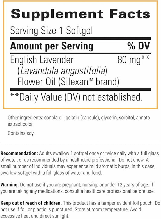 Integrative Therapeutics Lavela WS 1265 - Silexan Supplement for Sleep & Stress Support* - Lavender Essential Oil - 120 Softgels (120 Servings)