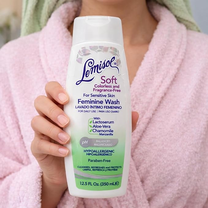Lemisol Soft Feminine Wash, Fragrance-Free for Sensitive Skin, 12.5 Fl Oz Bottle