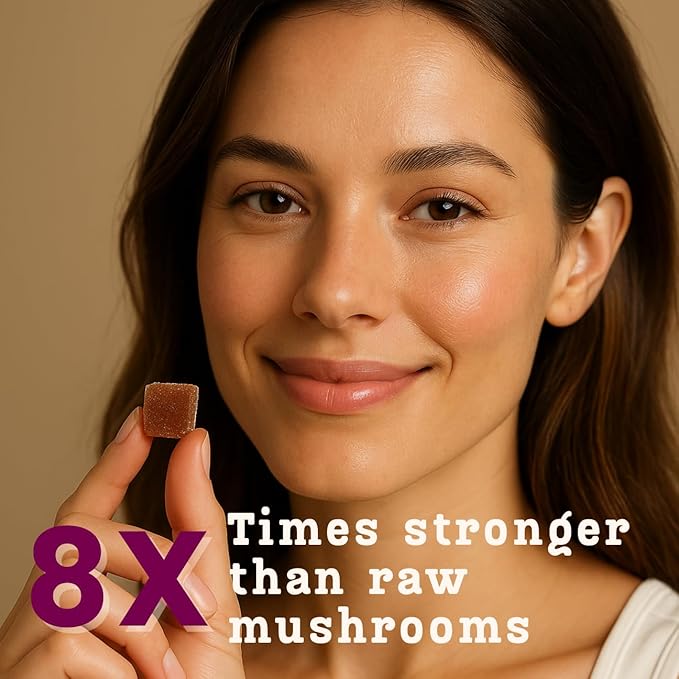 Baker's Botanics Longevity Inflammation Support Gummies - Mushroom Gummies for Complete Women Wellness | Chaga, Maitake, Turmeric, Astragalus & Zinc | Peach Flavor | Vegan, Gluten-Free, Non-GMO