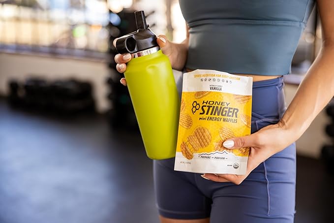 Honey Stinger Organic Mini Vanilla Waffles, Energy Stroopwafel for Exercise, Endurance and Performance, Sports Nutrition for Home & Gym, Pre and Post Workout, 1 Bag, 5.3 Ounces