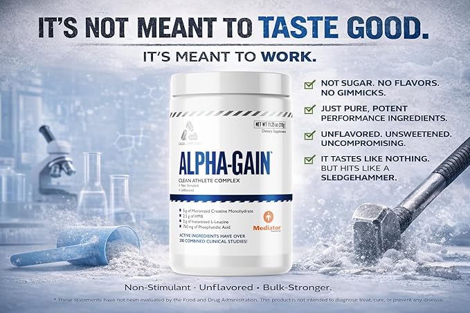 Legal Limit Labs Alpha Gain- Clean Athlete Complex- creatine, HMB, L-Leucine, and Phosphatidic Acid - Lean Muscle 30 Servings