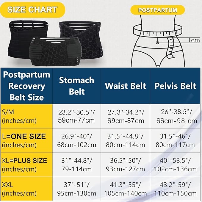 ChongErfei 3 in 1 Postpartum Support Recovery Belly Wrap Waist/Pelvis Belt Body Shaper Postnatal Shapewear,XL Beige