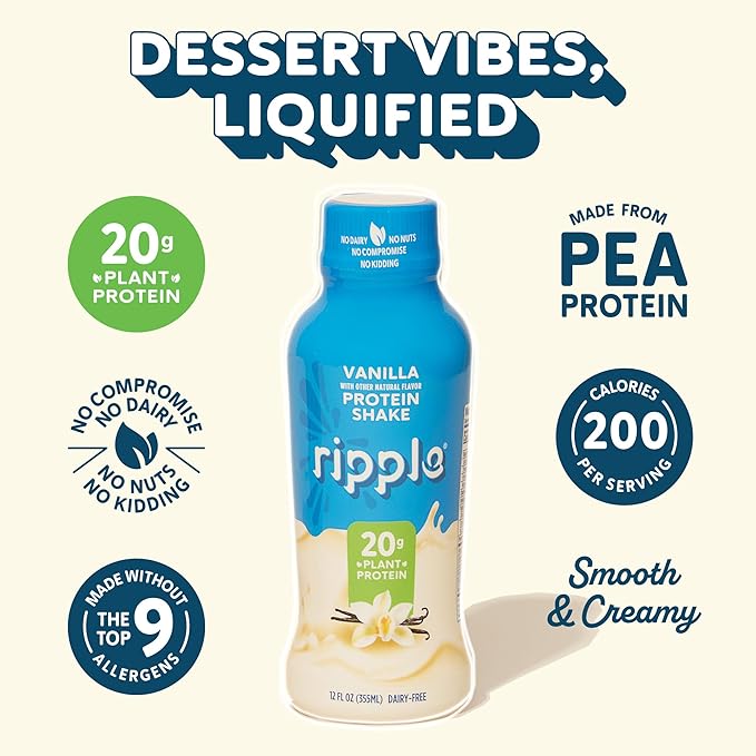 Ripple 12 oz Protein Shakes (12 Fl Oz (Pack of 12), Variety Pack (Chocolate and Vanilla))
