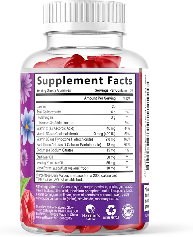 Menopause Supplement for Women - Complete Multi-Benefit Menopause Relief Gummy for Mild Hot Flashes & Night Sweats, Natural Balance & Energy Support, Menopausal Vitamins, Gluten Free - 60 Gummies