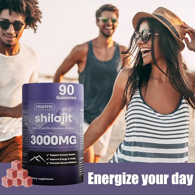 Pure Himalayan Shilajit Gummies for Men & Women - 100% Natural & Organic | 85+ Trace Minerals & Fulvic Acid | 90 Count | Individually Packaged