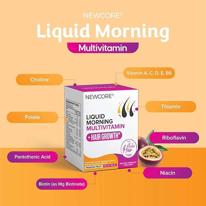 Liquid Multivitamin for Women – Promotes Thicker Hair & Smoother Skin – with Biotin, Collagen, and Vitamins – Vegan, Non-GMO – 10.14 fl oz