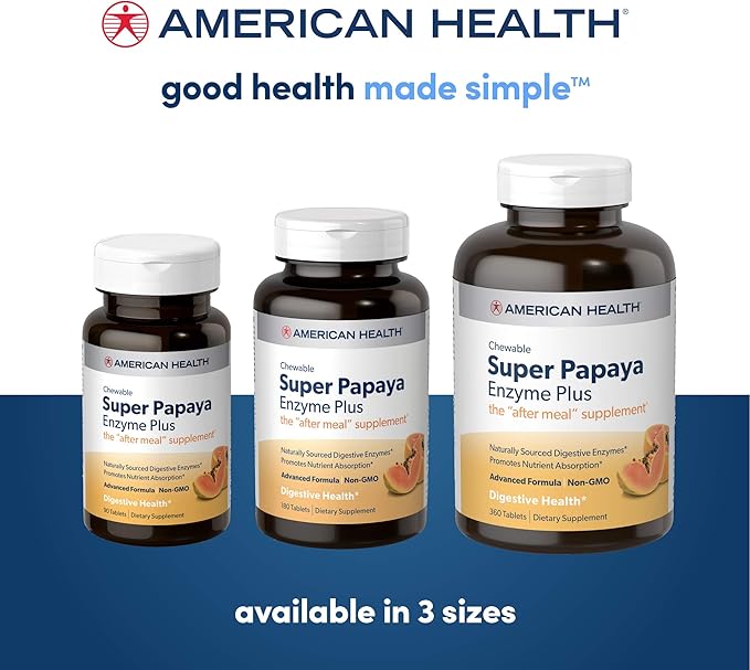 American Health Products Super Papaya Enzyme Plus 360 Tablets