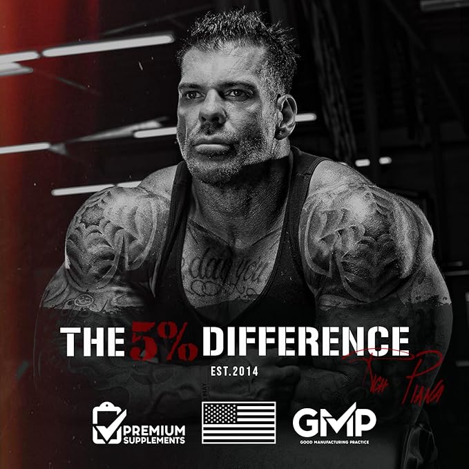 5% Nutrition Rich Piana Knocked Out Natural Sleep Aid | Post-Workout Recovery & Deep Sleep Supplement | GABA, Melatonin, Chamomile, Tyrosine, 5-HTP, & More | 7.3 oz, 30 Servings (Apple Cider)