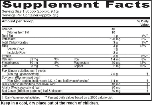 Vitanica Phytoestrogen Herbal Non-GMO PMS, Menopause Relief Supplement for Women, Hormone Balance, Night Sweats & Hot Flash Relief, Soy Isoflavones, Vegan, Powder 8 Oz (Phytoestrogen Herbal)