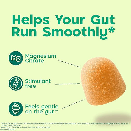 Dulcolax Daily Gut Support Gummies, Magnesium Formula, Stimulant-Free, Orange Flavor, 60 Count