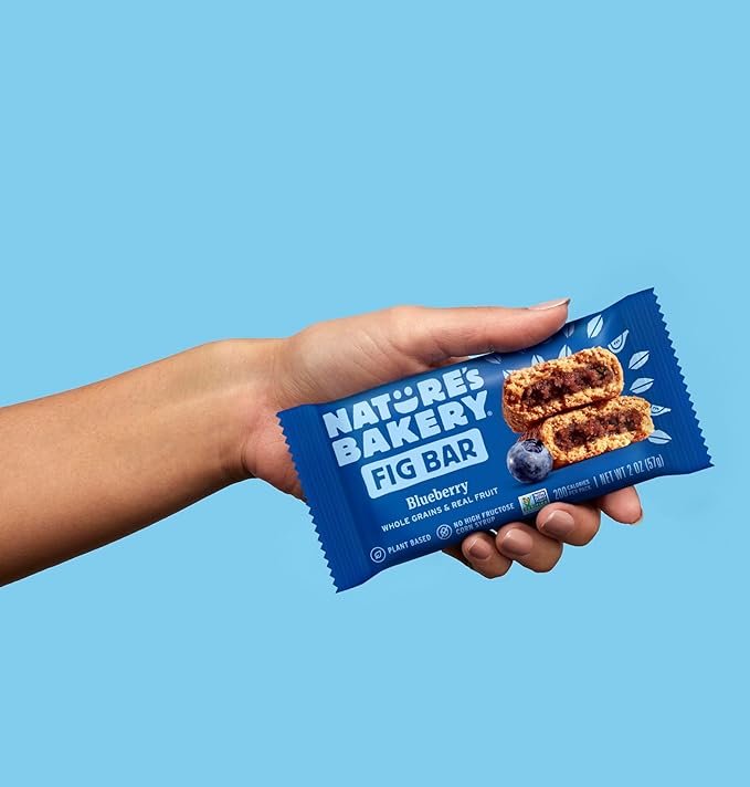 Nature's Bakery Whole Wheat Fig Bars,Blueberry,Real Fruit,Vegan,Non-GMO,Snack bar,Twin packs-,12 Count (Pack of 2)
