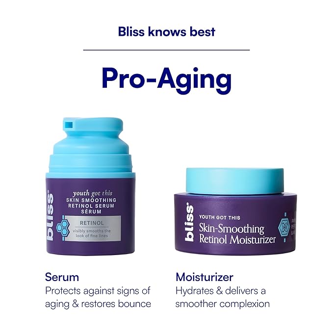 Bliss Retinol Serum Youth Got This Advanced Anti-Aging Formula - Reduces Fine Lines & Wrinkles - Dermatologist-Tested - Clinically Proven Results - Fragrance-Free & Vegan - 1 Fl Oz