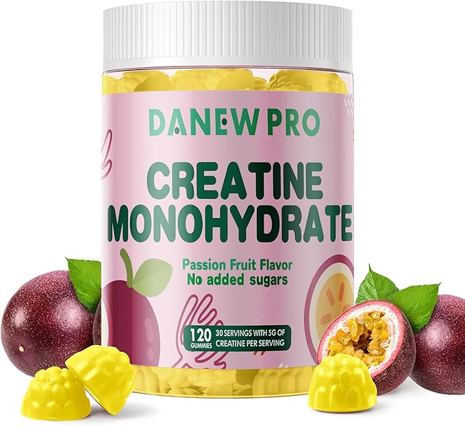 NSF Certified Creatine Gummy 5g - Creatine Monohydrate Gummies for Men & Women, Creatine Monohydrate for Muscle Strength, Muscle Builder, Energy Boost, Pre-Workout Supplement(120 Count)-Passion fruit