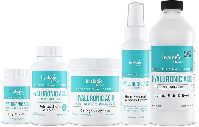 Professionals Series - Hyaluronic Acid Dietary Supplement, Whole Body Hydration - 100 mg Ingestible HA Liquid Supplement; Odorless, Tasteless & Preservative Free/Skin & Eyes - 10 oz