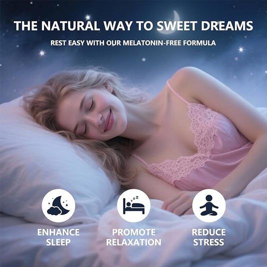 Natural Sleep Aid Gummies - Melatonin Free Supplement - Sleep+ Gummies for Adults - Promote Deep Restful Sleep Naturally Relaxing-60count(2pcs